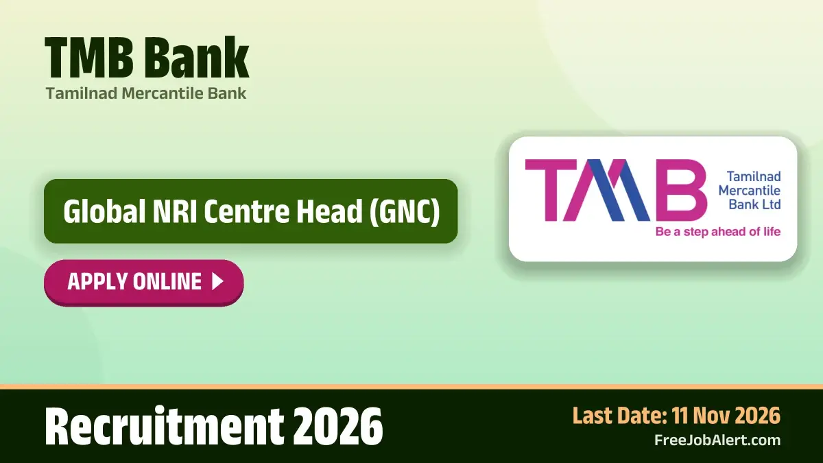 TMB Bank Global NRI Centre Head Recruitment 2026 – Apply Online