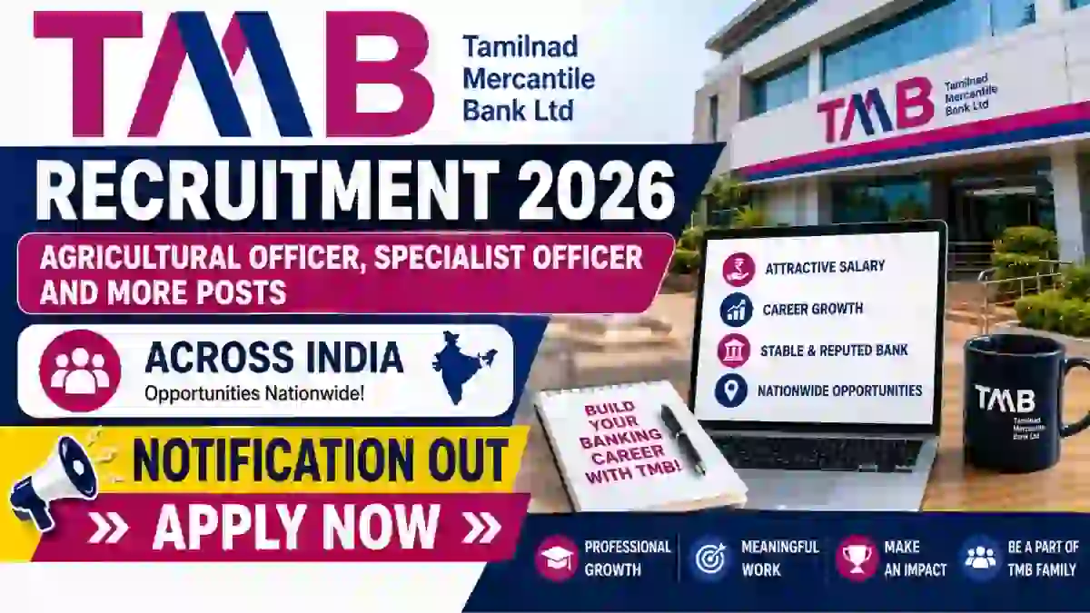 TMB Recruitment 2026 - Apply Online for Agricultural Officer, Specialist Officer and More Posts