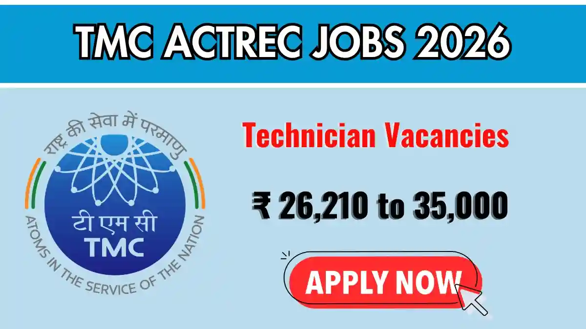 TMC ACTREC Technician Recruitment 2026 – Walk-in