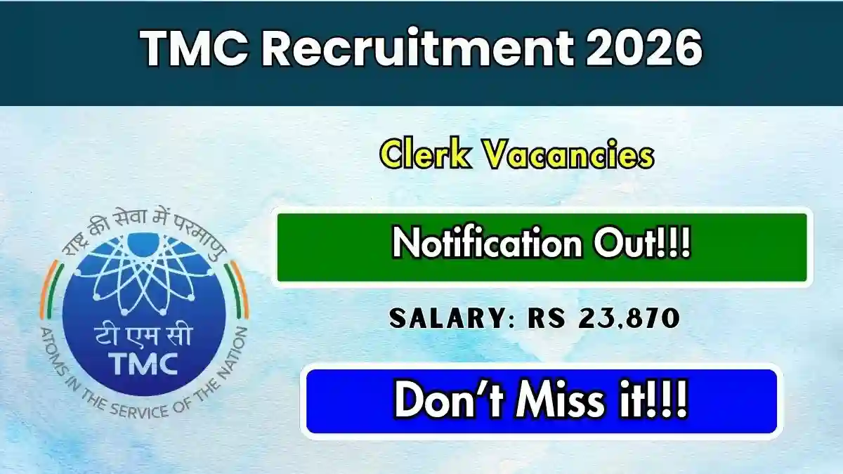 TMC Clerk Recruitment 2026 - Walkin