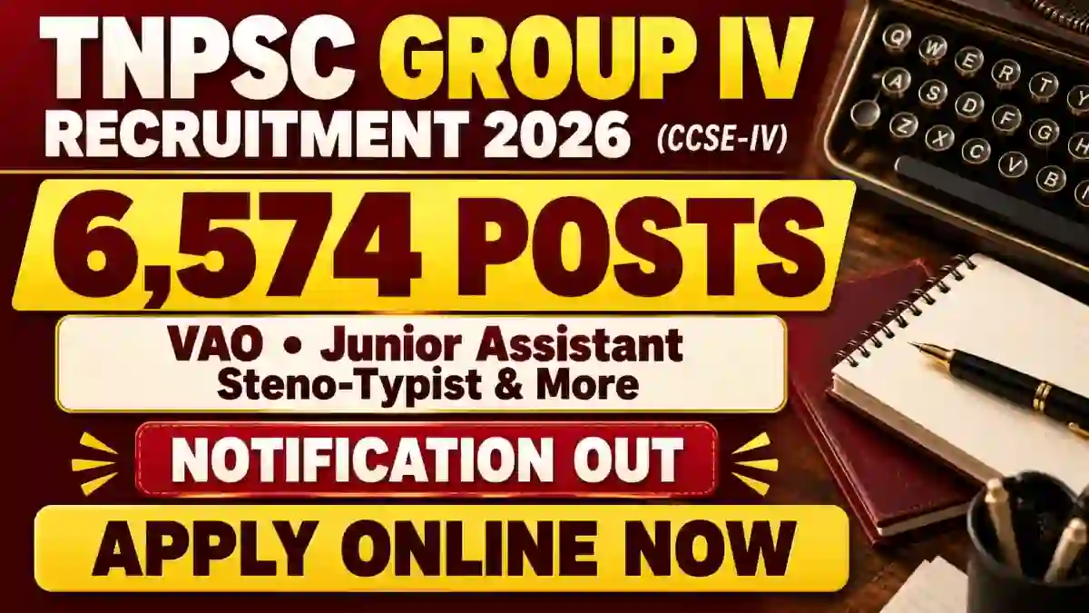 TNPSC Group 4 Notification 2026 (No. 11/2026) – PDF, 6,574 Vacancies & Apply Online