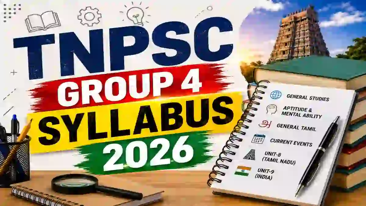 TNPSC Group 4 Syllabus 2026 - Subject-Wise Topics, Exam Pattern and PDF
