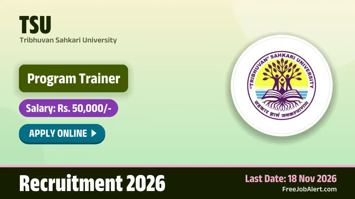 TSU Program Trainer Recruitment 2026 – Apply Online TSU Program Trainer Recruitment 2026 – Apply Online