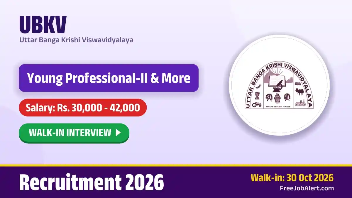 UBKV Young Professional Recruitment 2026 – Walkin