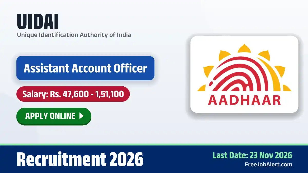 UIDAI Assistant Account Officer Recruitment 2026 – Apply Online UIDAI Assistant Account Officer Recruitment 2026 – Apply Online