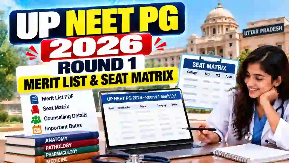 UP NEET PG 2026 Round 1 Merit List and Seat Matrix Out - Download PDF, Choice Filling Dates UP NEET PG 2026 Round 1 Merit List and Seat Matrix Out - Download PDF, Choice Filling Dates