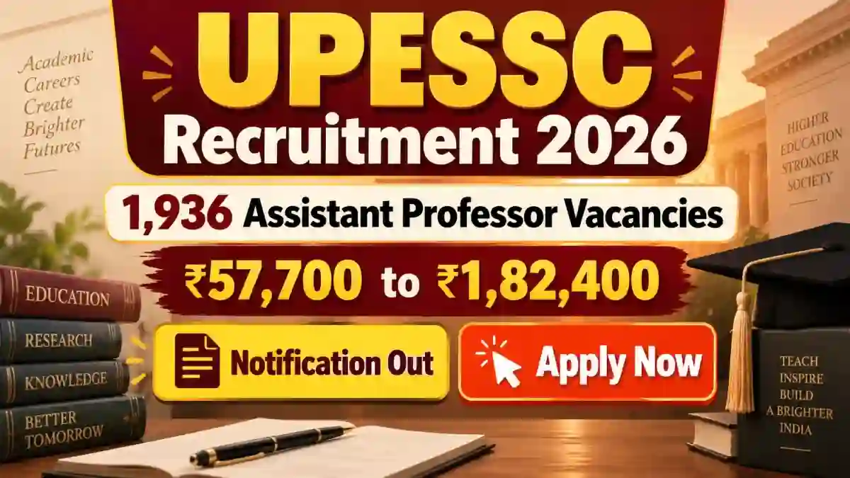 UPESSC Assistant Professor Recruitment 2026 Notification Out - Apply Online for 1,936 Posts