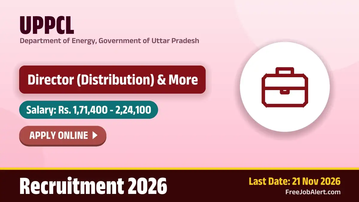 UPPCL Director Recruitment 2026 – Apply Online UPPCL Director Recruitment 2026 – Apply Online