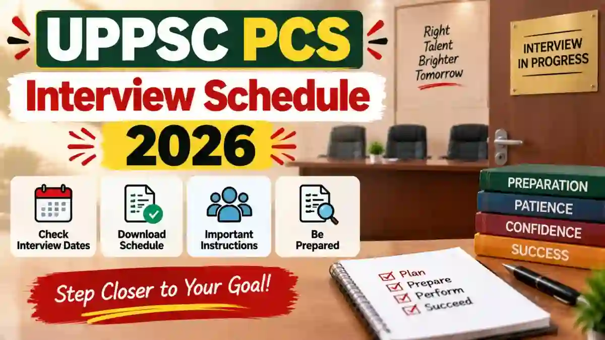 UPPSC PCS Interview Schedule 2026 - Check Interview Dates, Roll Number List & Venue