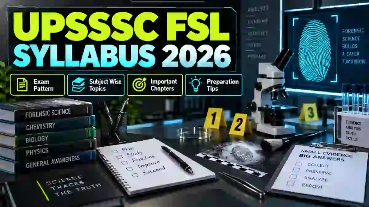 : UPSSSC FSL Syllabus 2026 - Check Exam Pattern & Subject-Wise Topics : UPSSSC FSL Syllabus 2026 - Check Exam Pattern & Subject-Wise Topics