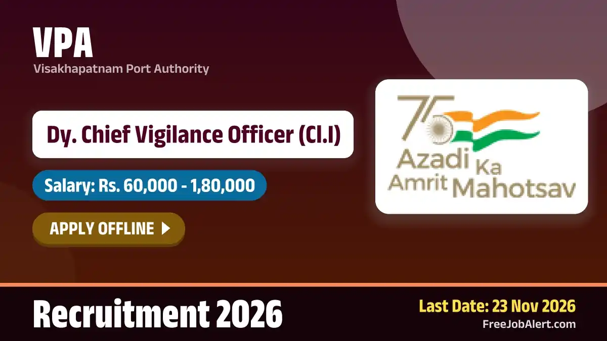 VPA Dy. Chief Vigilance Officer Recruitment 2026 – Apply Offline