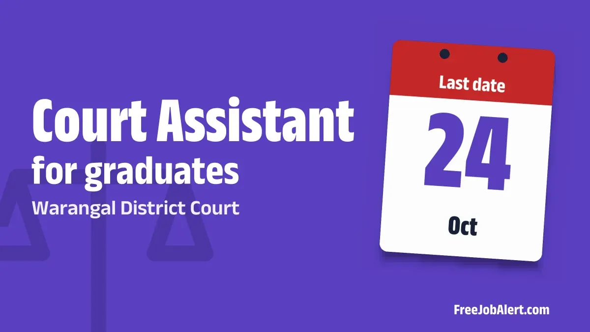 Warangal District Court Court Assistant Recruitment 2026 – Apply Offline