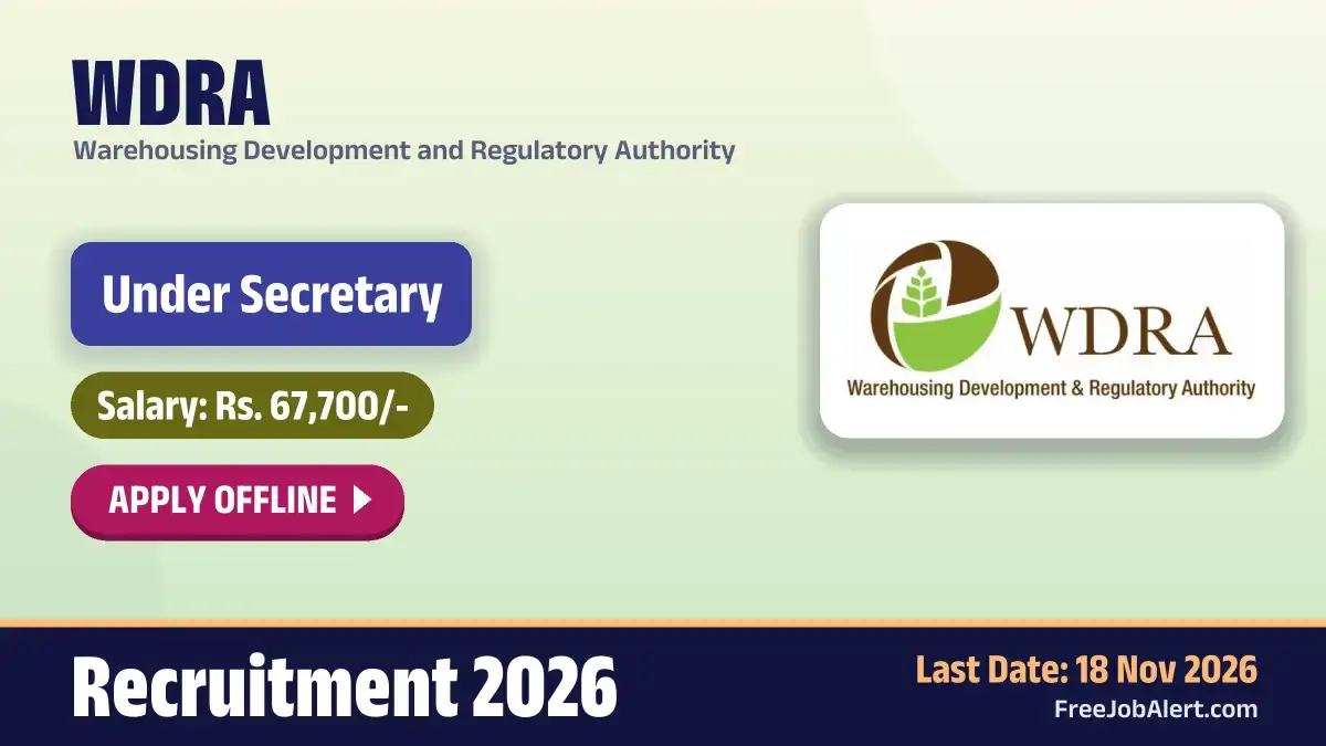 WDRA Under Secretary Recruitment 2026 – Apply Offline