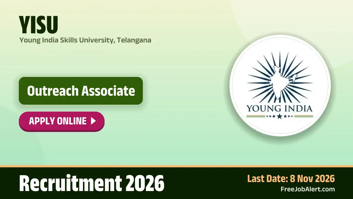 YISU Outreach Associate Recruitment 2026 – Apply Online YISU Outreach Associate Recruitment 2026 – Apply Online