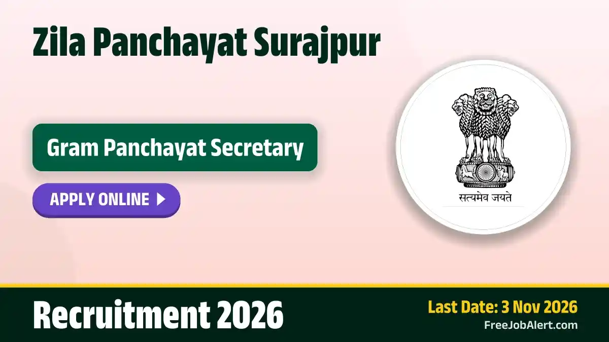 Zila Panchayat Surajpur Gram Panchayat Secretary Recruitment 2026 – Apply Online for 10 Posts